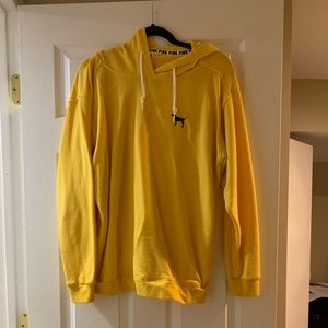 Victoria’s Secret PINK yellow hoodie size LARGE